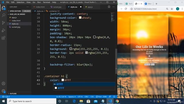 Coding the CSS Style Part 1 | HTML + CSS + JS Complete Course