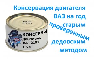 Консервация двигателя ВАЗ на год старым проверенным дедовским методом.