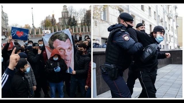 Десятки мусульман вышли к посольству Франции в Москве смотреть онлайн