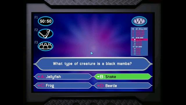 Who Wants To Be A Millionaire UK Junior Edition PC John Carpenter Game #3