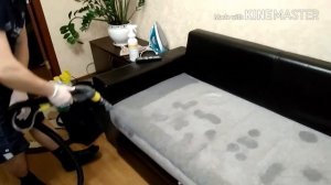 Химчистка дивана. Удаление пятен. Kärcher Puzzi 10/1, чистящие средства PROCHEM, GRASS.