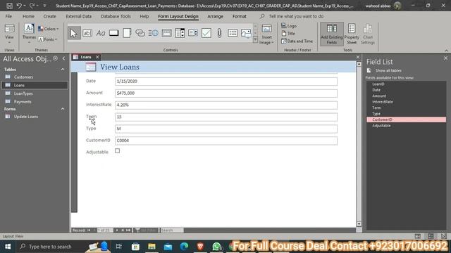 Exp19_Access_Ch07_CapAssessment_Loan_Payments  | Exp19 Access Ch07 CapAssessment Loan Payments
