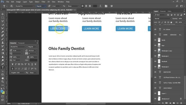 designing a website from sketch in Photoshop pt2 смотреть онлайн