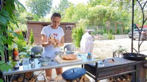 Лангустины в кляре (в казане на костре)