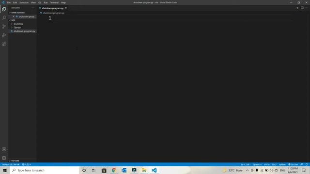 Python Mini Project | 2 lines of Code - Shutdown Program in Python | Project for beginners in hindi