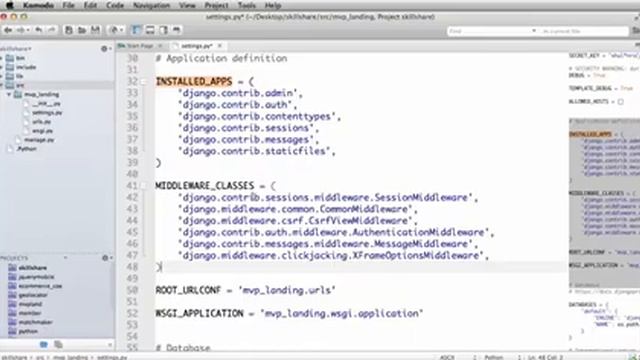 Coding for Entrepreneurs - Setup Django Project in Text Editor Komodo 5693