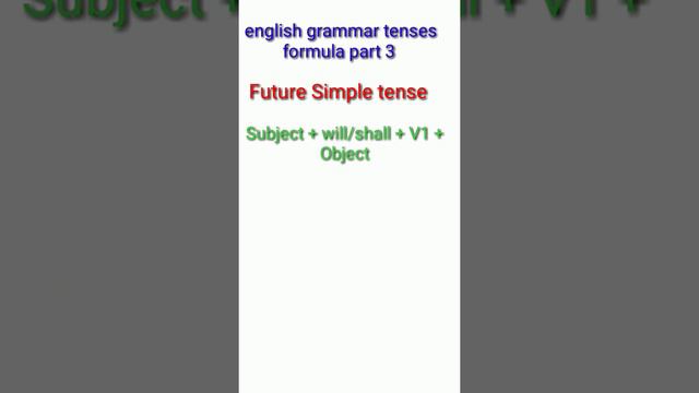 english grammar tenses formula part 3 simple future tense