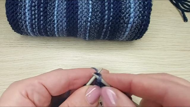 Мужской шарф спицами _1 Шарф платочной вязкой связать быстро и легко Стильный шарф Мастер-класс смотреть онлайн