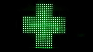 Светодиодный аптечный крест 600 мм. Серия Standart 600 | крест для аптеки зеленый