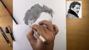 Realistic Portrait Drawing | PEDRO PASCAL | with Graphite Pencil