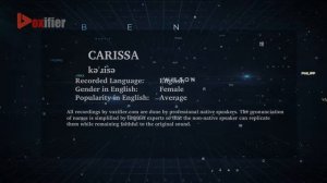 How to Pronunce Carissa in English - Voxifier.com