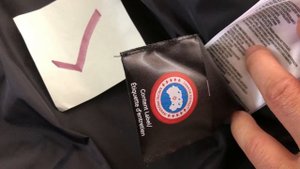 Real vs Fake Canada Goose Wyndham Parka Grey with Red Badge