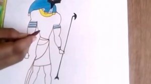 #how to draw a Egyptian God Anobis draw and colour step by step #ancient Egyptian god drawing