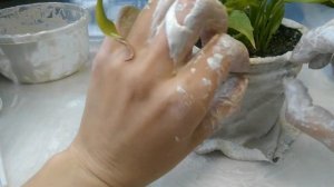 ★ Как украсить горшок для растений тканью со шпаклевкой. Декорирование комнаты