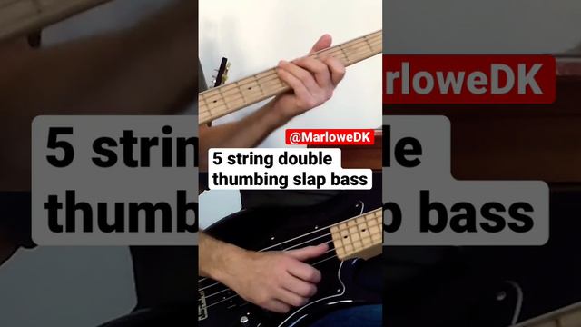 5 string double thumbing slap bass i D minor.