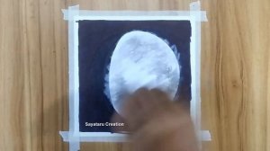 Black and white Painting, Easy moonlight drawing for beginners