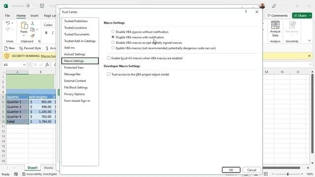 Enable Macros In A Workbook - Excel 365 Apps Expert Tutorial