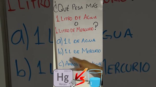 Qué pesa más 1 litro de agua o 1 litro de mercurio?🤔🤔😣