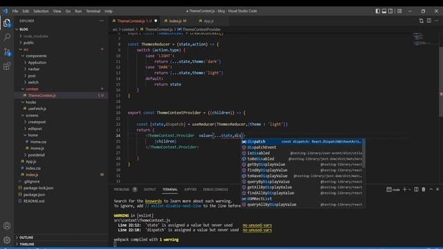 React Project | React Web Development Tamil | React Context for global  theme for website in Tamil