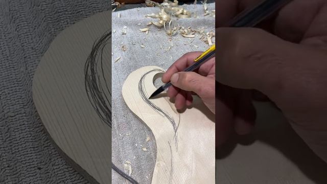 ALWAYS draw BEFORE Carving mandolin scroll