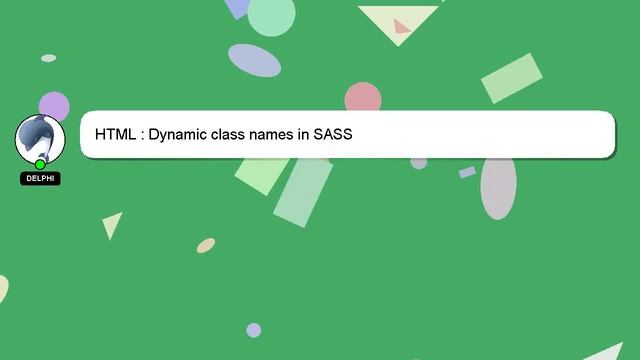 HTML : Dynamic class names in SASS смотреть онлайн
