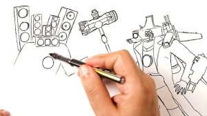 Как нарисовать Титан Спикермен 2.0 против Титана Камерамена 2.0