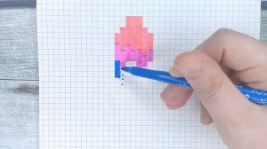 Как красиво рисовать пикселями / Мороженое - летние рисунки по клеточкам / Без чёрного! Лайк АРТ