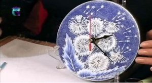 Роспись в технике одного мазка на стекле (One Stroke). Расписываем часы и доску. Мастер класс