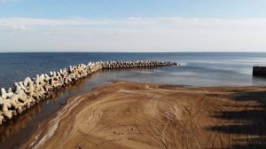 Волнорез на реке Волга, Куйбышевское водохранилище.