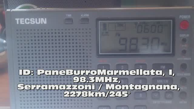 16.06.2019 08:01UTC, [Es], PaneBurroMarmellata, Италия, 98.3МГц, 2278км