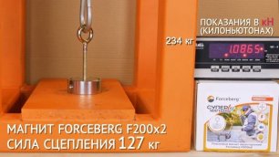 Измерение силы поискового магнита Forceberg F200х2