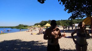 Пляж города Ржищев. Киевская область Украины.