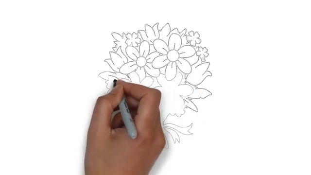 как нарисовать букет,how to draw a bouquet,cómo dibujar un ramo,wie einen Blumenstrauß zu ziehen смотреть онлайн