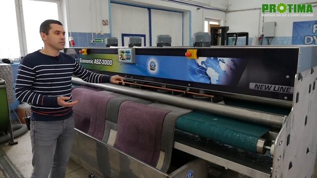 Поточный автомат для стирки и чистки ковров производства Protima Польша