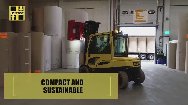 Электропогрузчик Hyster J5.5XN в работе с рулонами