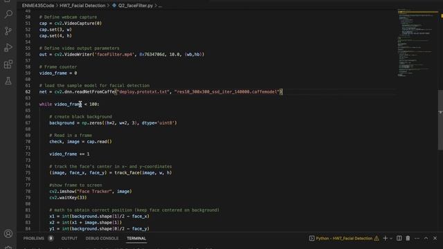 Face Tracking Filter Using Python and OpenCV (ENME435 HW7 Q2 - Connor Din) смотреть онлайн