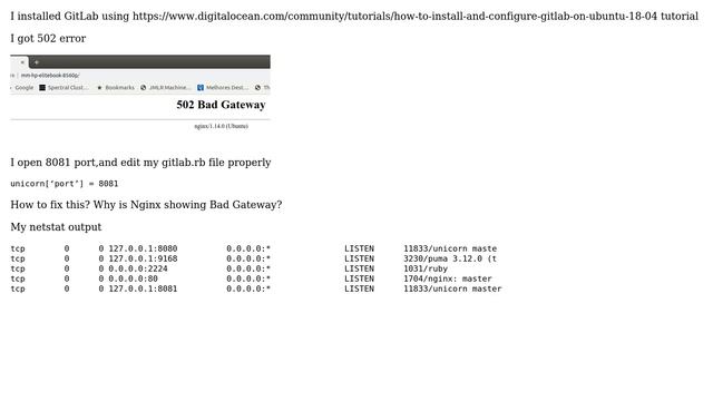 DevOps & SysAdmins: Why do I have 502 error with my GitLab server on Ubuntu? смотреть онлайн