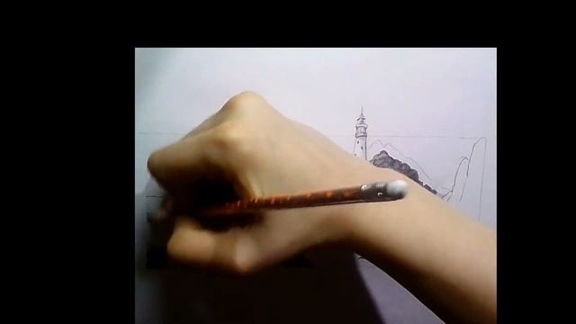 Drawing. Sea landscape. Рисование. Море. смотреть онлайн