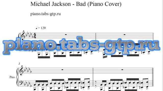 Michael Jackson - Bad - Ноты для Фортепиано смотреть онлайн