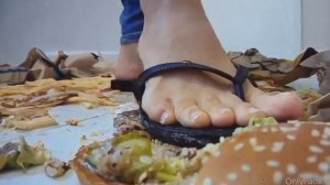 2023 Horn of Africa Food Crisis. White Woman Crushing Food Under Her Perfect Feet. (Food Crush)