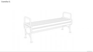Скамейка G. Чертёж. Usual Bench G. Drawings.