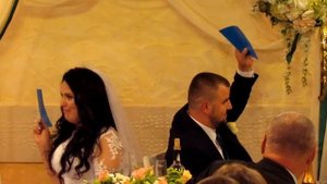 Конкурс "Вопросы молодоженам" и ломание каравая на свадьбе 2018 Запорожье тамада ведущая Мария