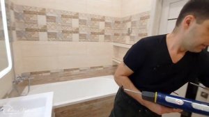 Силиконовый стык между плиткой и раковиной. Делаем красиво и аккуратно.