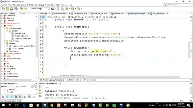 How to Display data into database table in JAVA using Netbeans-8.2 смотреть онлайн