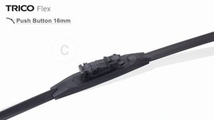 Установка дворников Trico Flex - Push Button 16mm