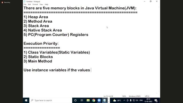 19 Day Memory Bloacks Execution Priority | Core java