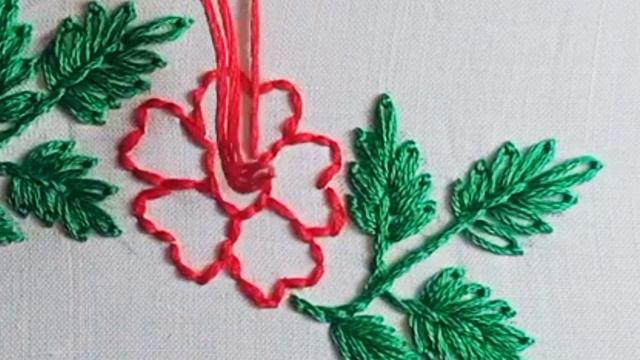 Hand Embroidery Camellia japonica Flower Tutorial for beginners Boarder Design  crewel art