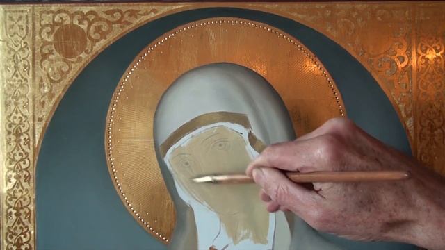 Как написать икону видео урок. How to paint an icon of the Virgin. Сome dipingere l'icona смотреть онлайн