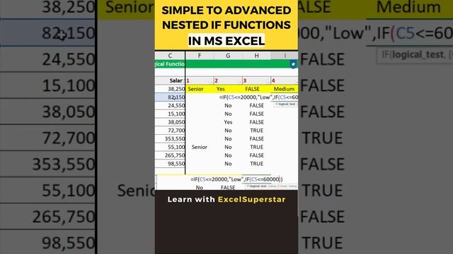 Nested IF Functions in Excel | #ExcelNestedFunctions #ExcelFunctions #NestedIF #ExcelExperts