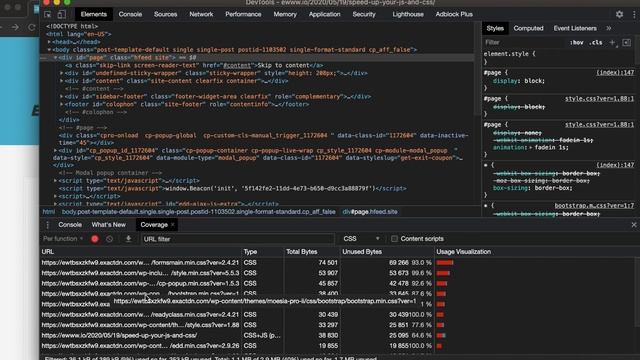 Using the Chrome Coverage tab to find unused CSS and JS смотреть онлайн